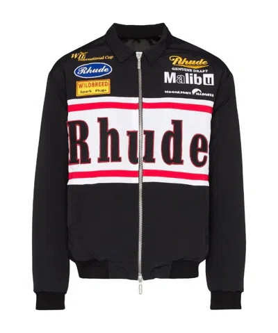 Rhude Logo Embroidered Casual Jacket In Black