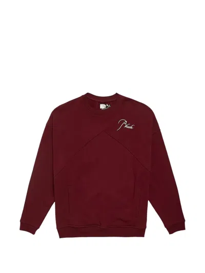 Rhude Logo-embroidered Crewneck Sweatshirt In Red