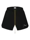 Rhude Logo-embroidered Drawstring Shorts In Black