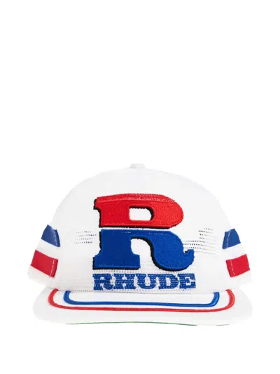 Rhude Logo-embroidered Mesh Cap In White