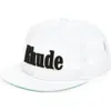 Rhude Logo Embroidered Mesh Snapback Baseball Cap In White