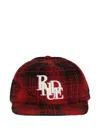 Rhude Logo-embroidered Plaid Baseball Cap In Gold