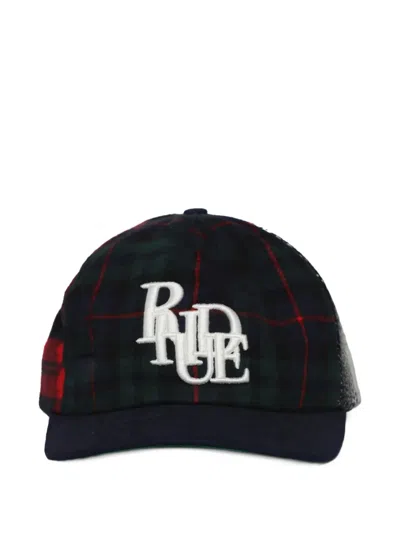 Rhude Logo-embroidered Plaid Baseball Cap In Multi