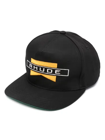 Rhude Logo-embroidered Snapback Cap In Black