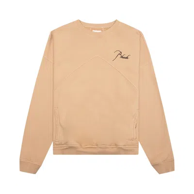 Pre-owned Rhude Logo Embroidered Sweatshirt 'sand' In Tan