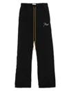 Rhude Drawstring Script Logo Trousers In Black