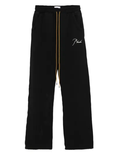 Rhude Logo-embroidered Track Pants In Black