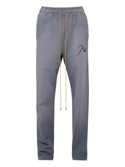 Rhude Logo-embroidered Track Pants In Gray