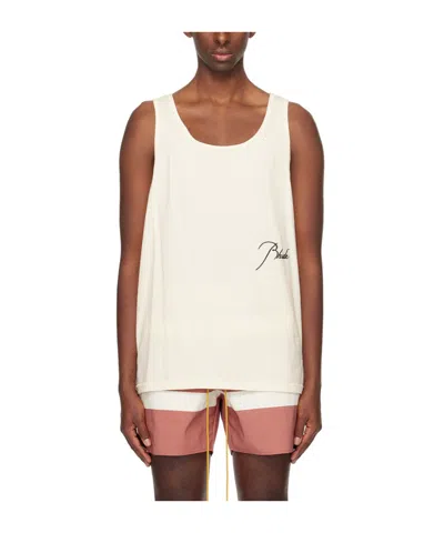 Rhude Logo Embroidered Vest In White