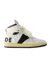 Rhude Rhecess Smooth High-top Sneakers In White
