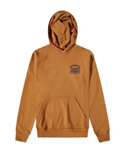 Rhude Logo Hooded Sweater In Brown