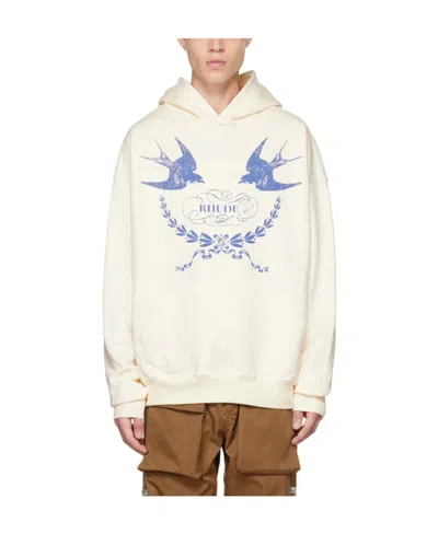 Rhude Logo Hooded Sweater In White