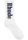 Rhude Logo-intarsia Socks In White