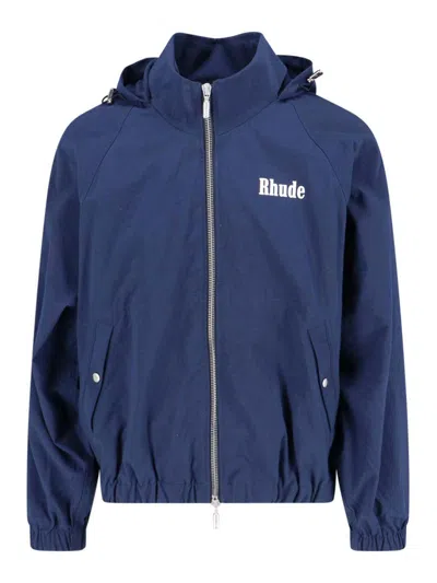 Rhude Logo Jacket In Blue