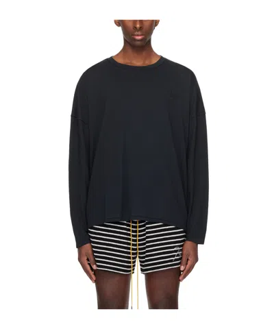 Rhude Logo Long-sleeved T-shirt In Black