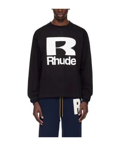 Rhude Logo Long-sleeved T-shirt In Black