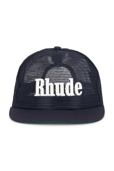 Rhude Logo Mesh Hat In Blue
