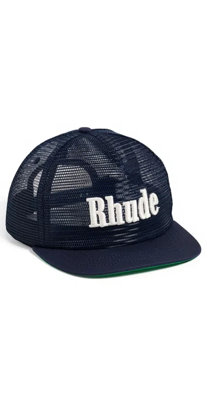 Rhude Logo Mesh Hat Navy / White
