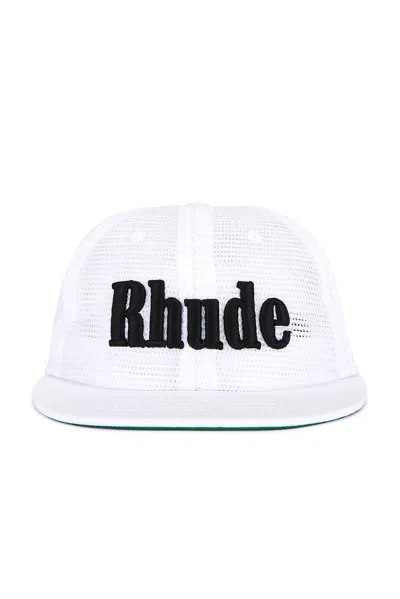 Rhude Logo Mesh Hat In White