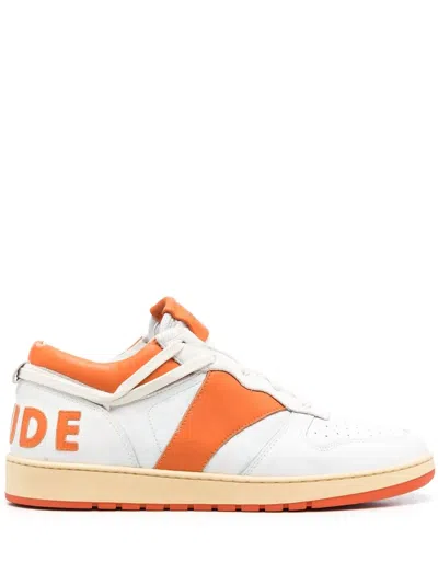 Rhude Man Sneakers Orange Size 12 Soft Leather