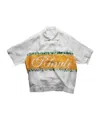 Rhude Logo-print Chambray Shirt In White