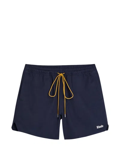 Rhude Logo-print Deck Shorts In Blue
