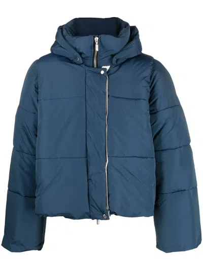 Rhude Logo-print Puffer Jacket In Blue