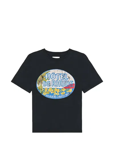 Rhude Logo-print Short-sleeve T-shirt In Black