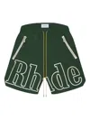 Rhude Logo-print Shorts In Green