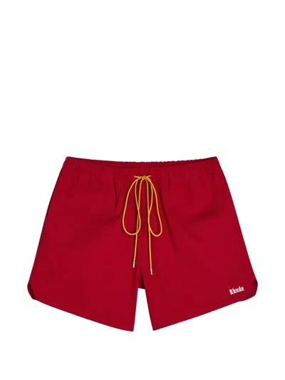 Rhude Logo-print Shorts In Red
