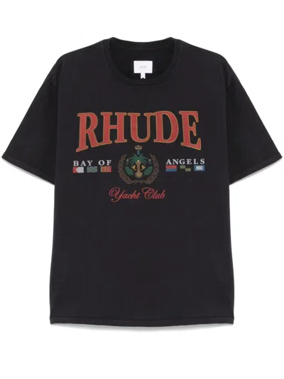 Rhude Logo-print T-shirt In Black