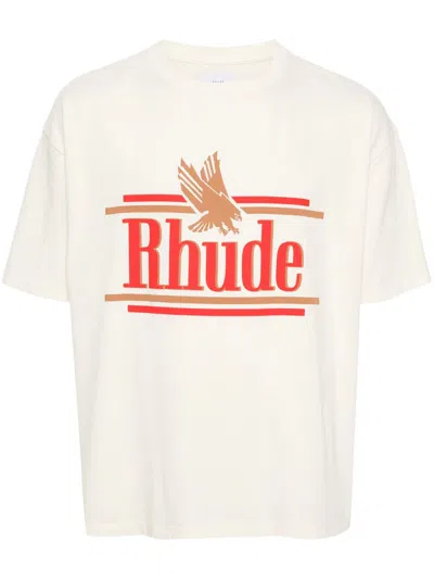 Rhude Logo-print T-shirt In White