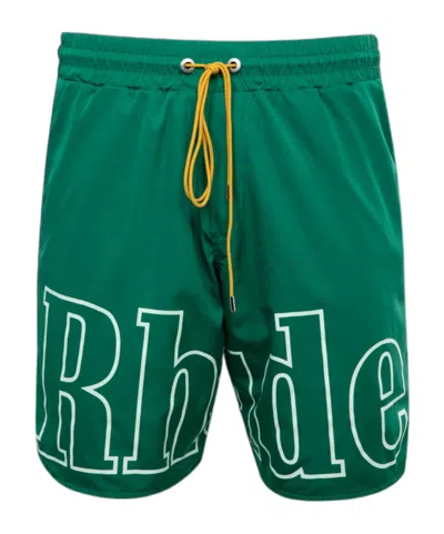 Rhude Logo-print Track Shorts In Yellow