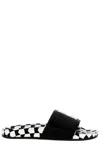 Rhude Logo Printed Checked Slides In Black