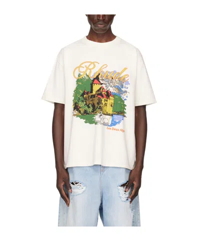 Rhude Logo Printed T-shirt In White