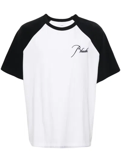 Rhude Logo-embroidered Raglan T-shirt In Multicolor