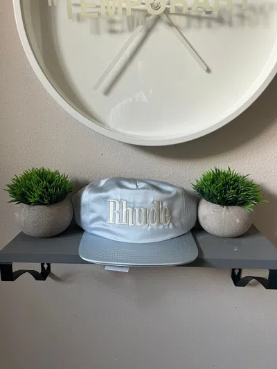 Pre-owned Rhude Logo Satin Hat In Blue