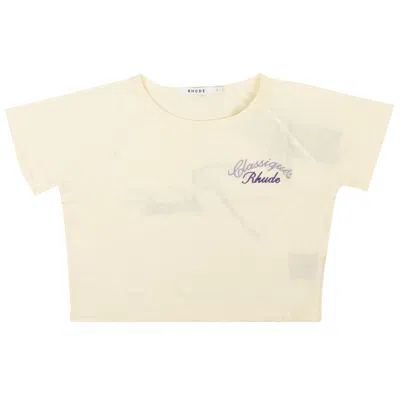 Pre-owned Rhude Logo Short-sleeve T-shirt 'cream' | Multi-color | Women's Size S