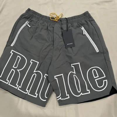 Pre-owned Rhude Logo Short Sz Xl Dark Grey In Gray