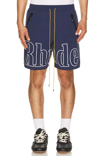 Rhude Logo Shorts In Blue