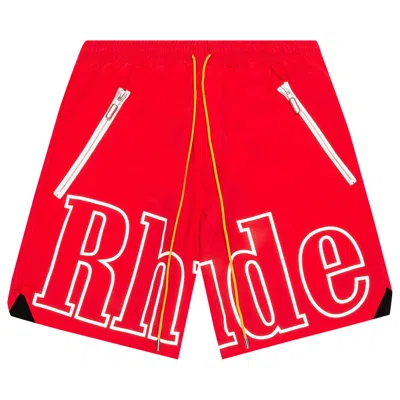Pre-owned Rhude Logo Shorts 'red' | Men's Size Xl