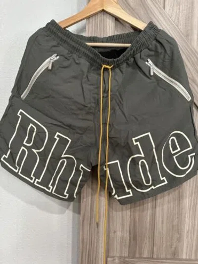 Pre-owned Rhude Logo Shorts Sz Large Dark Grey In Gray