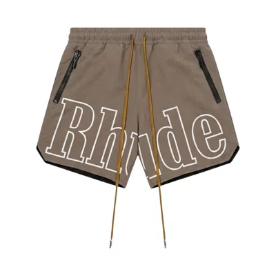 Pre-owned Rhude Logo Shorts 'taupe' | Tan | Men's Size Xl