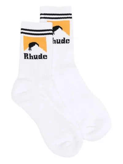 RHUDE RHUDE LOGO SOCKS IN INTARSIA KNIT