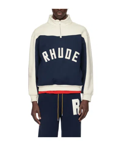 Rhude Logo Stand-collar Sweatshirt In Multicolor