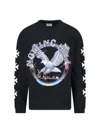 Rhude Notting Hill Eagle Vintage Black Long Sleeve T-shirt In Blue