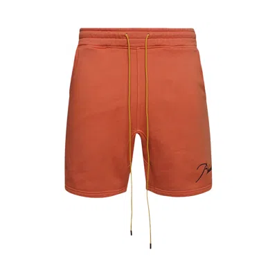 Pre-owned Rhude Logo Sweatshort 'mauve' | Tan | Men's Size Xl In Brown