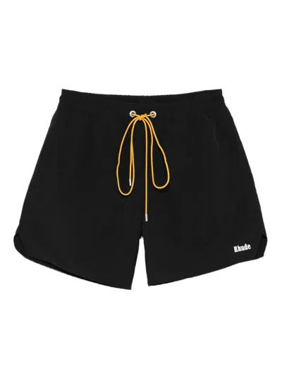 Rhude Classic Logo Swimshorts In Black