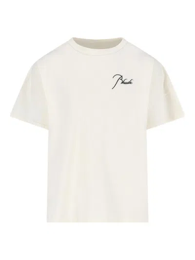 Rhude Logo T-shirt In White