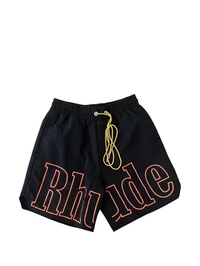 Rhude Logo Track Short For Men In Black